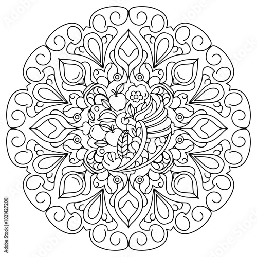 Minimalist Cornucopia, Trendy Abstraction, Symbol of Abundance and Success