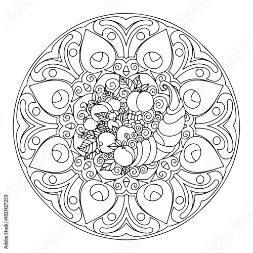 Abstract Cornucopia Composition, Concept of Wealth and Prosperity