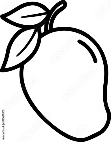 illustration of an mango with a worm