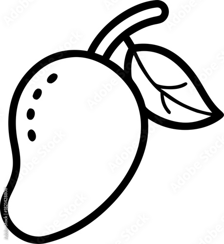 illustration of an mango with a worm