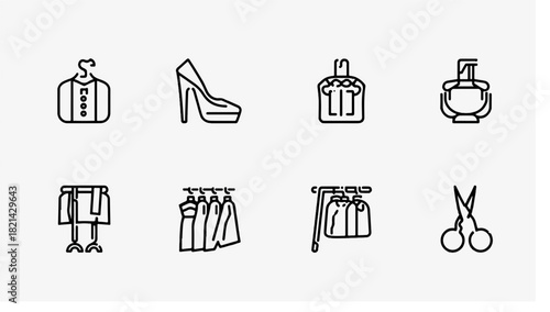 Fashion and Clothing Icons Collection vector illustration