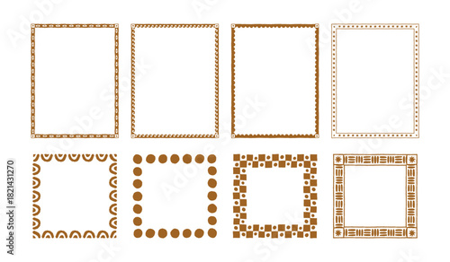 Vector set of hand drawn cut out style frames and borders ,  prints, in cut out hand drawn style with copy space for text