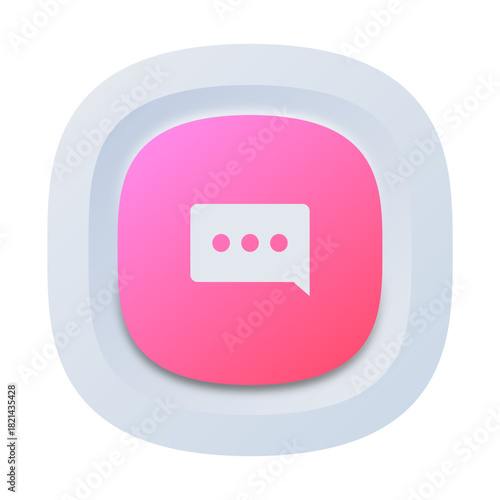 Messaging App Icon – Speech Button Vector
