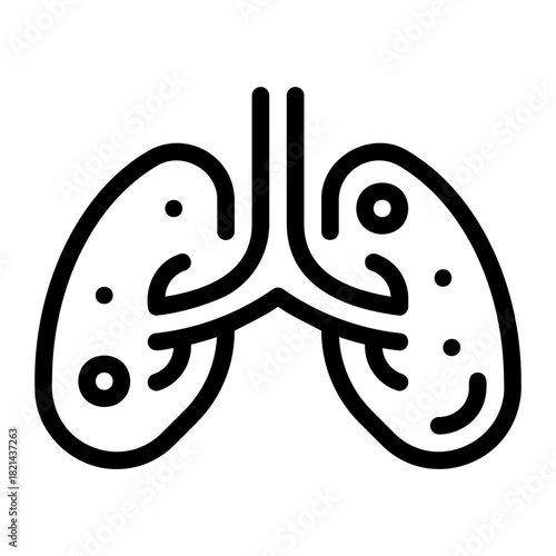 infected lungs line icon