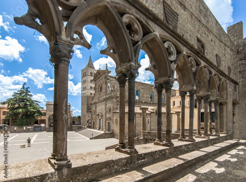 Square with Church and Palazzo dei Papi, Viterbo, Italy