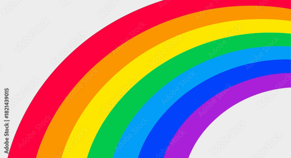 Fototapeta premium A vibrant and colorful arched rainbow illustration graphic.