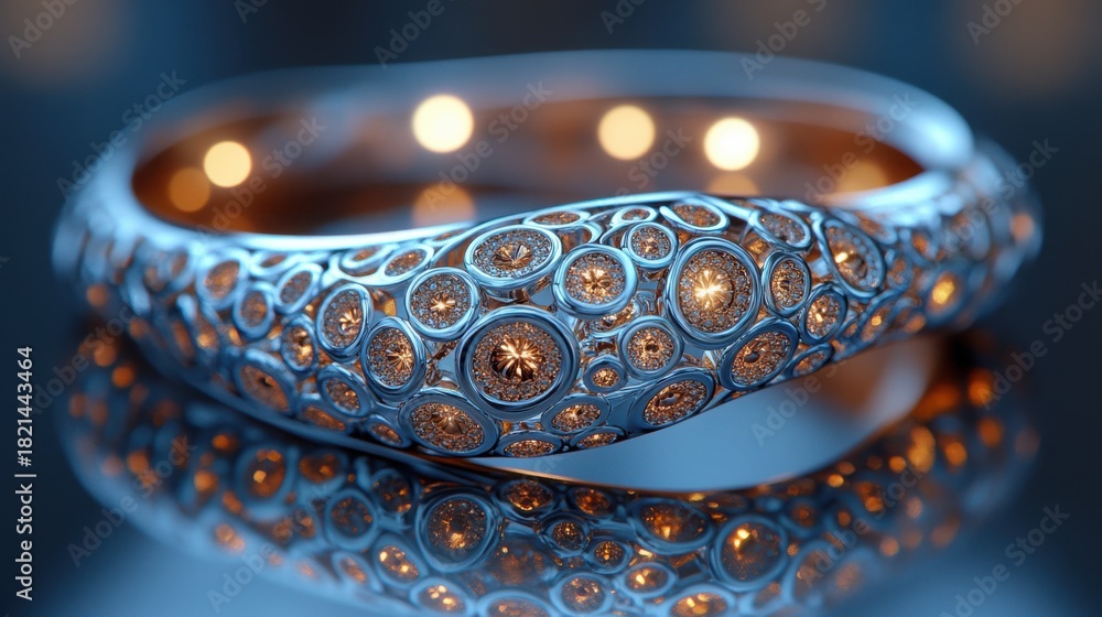 Fototapeta premium Elegant gold bracelet with intricate gemstone detailing.