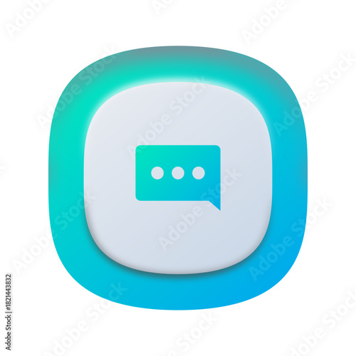 Messaging App Icon – Speech Button Vector
