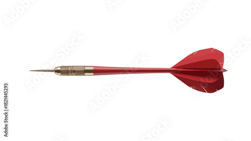 Red Darts with Metal Tip and Feathered Tail Isolated on White Background Keywords: dart, darts, game, sport, competition, target, aim, precision, sharp, pointed, metal, tip