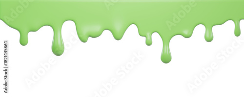 Foto Green Pistachio Ice Cream melt with glossy drops  on Transparent background