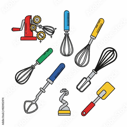 Collection of kitchen tools for baking and cooking various recipes.