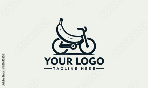 Unique bicycle design with a banana frame symbol vector. logo. illustration