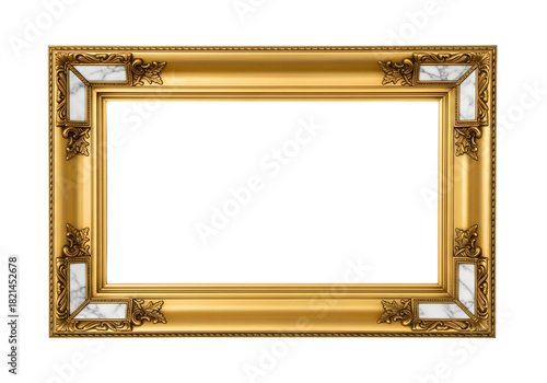 Gold Marble Corner Frame SVG on Transparent Background