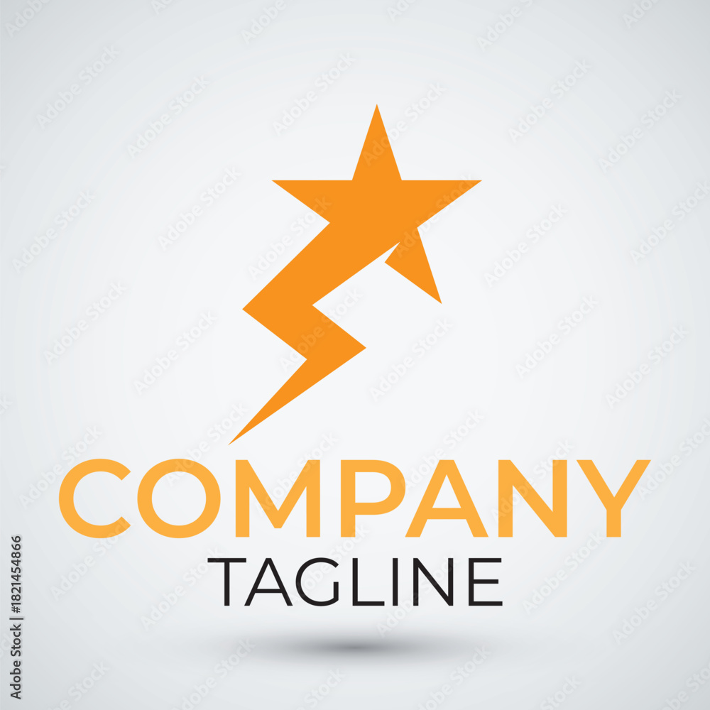 Obraz premium star energy tunder logo design template