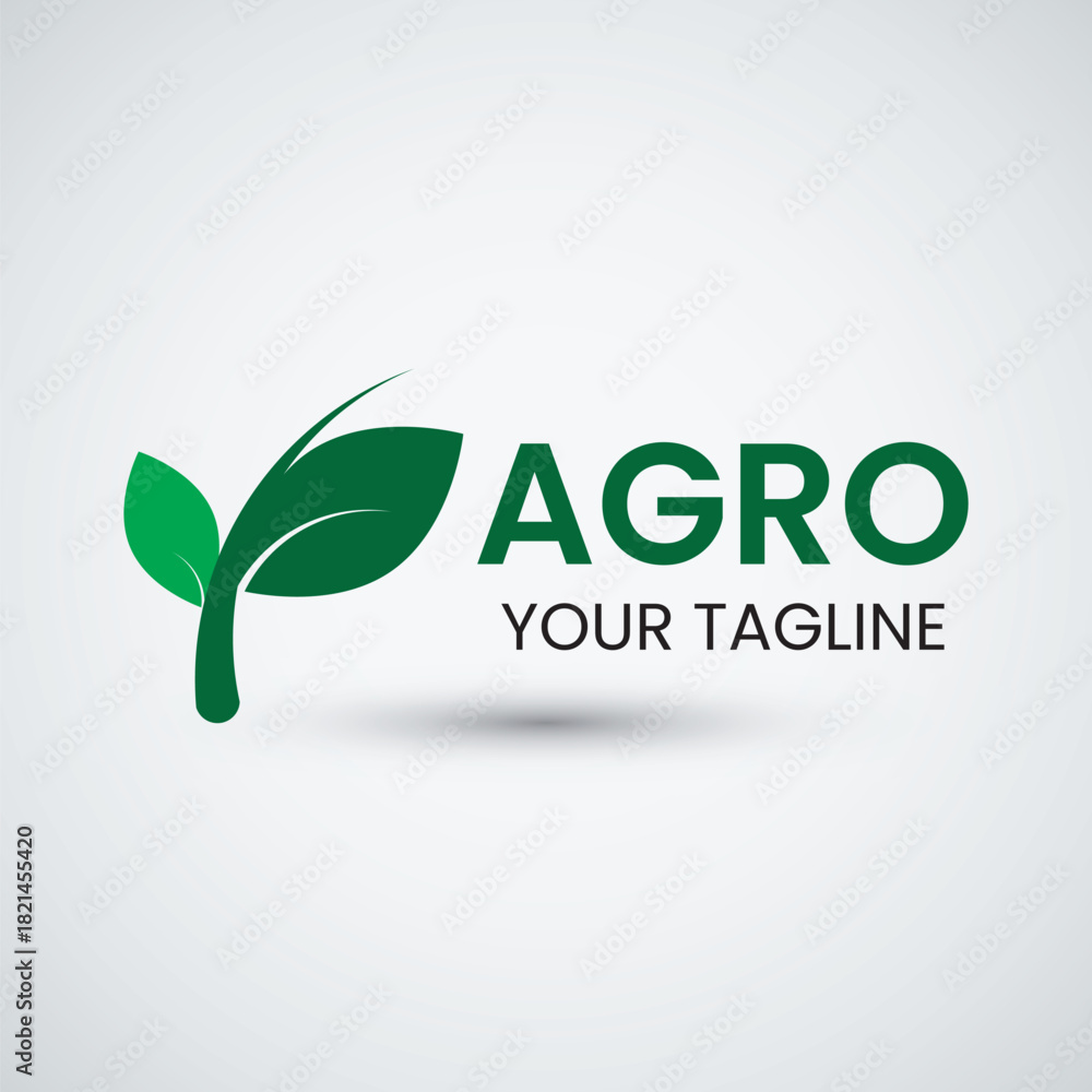 Fototapeta premium Leaf logo icon for agronomy farm earth green land line style graphic symbol vector illustration