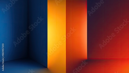 Abstract gradient background with vertical color bands in blue, yellow, and red