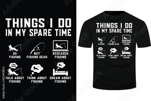 Things I Do In My Spare Time Fishing Boys Men Bass Fishing Svg Design