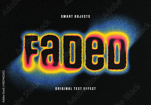 Blurred Halftone Text Effect Mockup