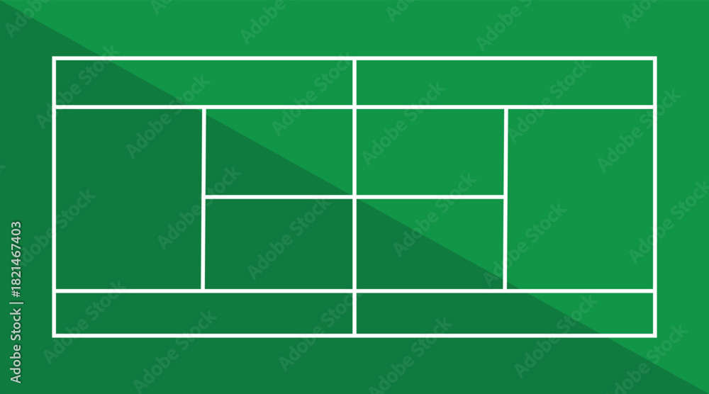 Fototapeta premium Top view of tennis court field vector illustration