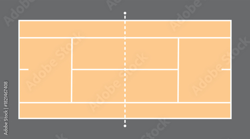 Top view of tennis court field vector illustration