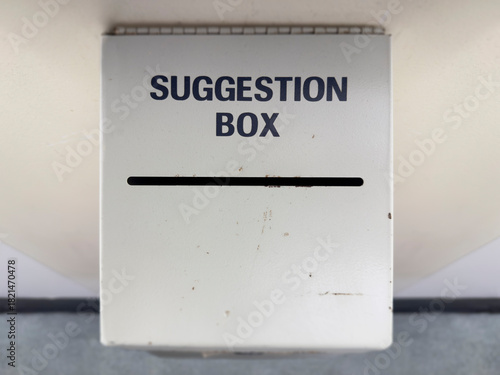White suggestion box in office