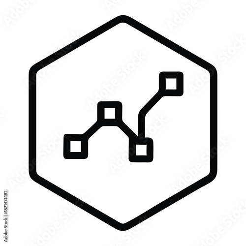 NFT Token Outline Icon – Digital Asset and Blockchain Symbol