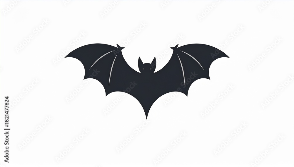 Fototapeta premium Halloween Bat Silhouette Illustration for Spooky Night Parties and Decorations