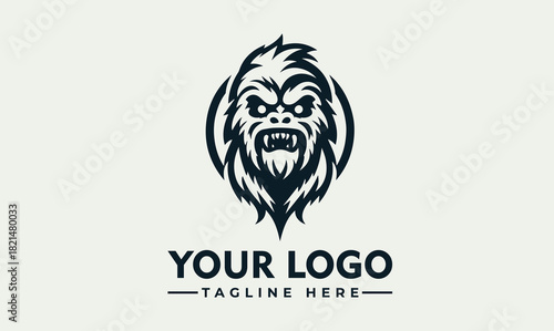 Powerful beast head vector logo illustration for gaming and sports teams. Dynamic monster graphic design template