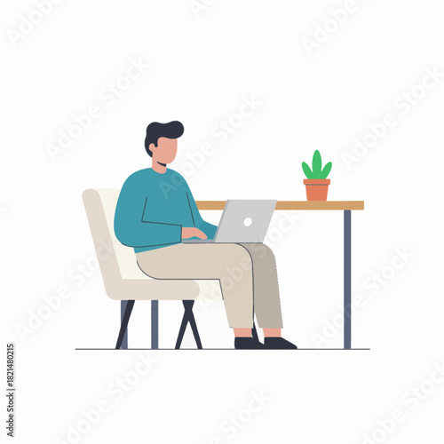 business man working on laptop