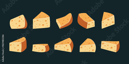 Flat Cheese Illustration