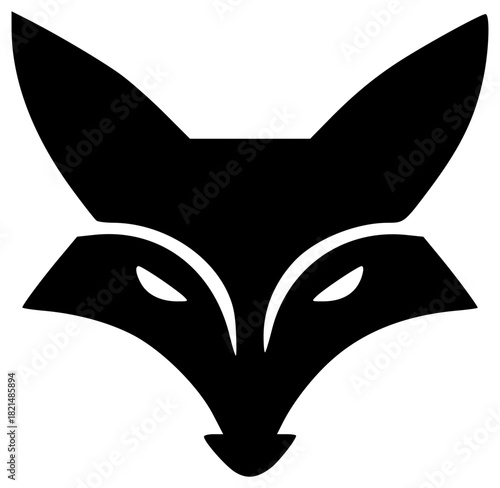 Fox head logo, monochrome pet brand