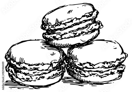 Hand drawn macarons stack