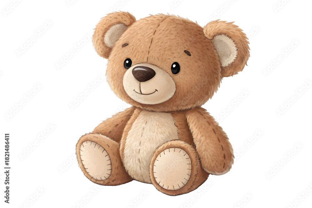 Fototapeta premium Cute teddy bear toy isolated on transparent background