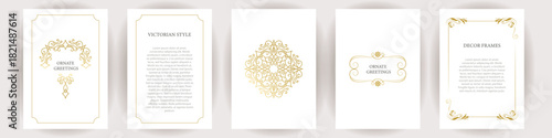 Elegant greeting card designs with gold accents suitable for various occasions and celebrations