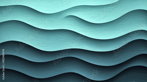 Abstract artistic depiction of layered blue waves creating a serene and flowing texture in gradient tones