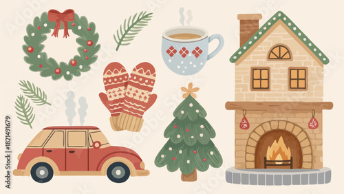 Charming Christmas spirit radiates with cozy winter holiday cheer and festive seasonal celebrations at home