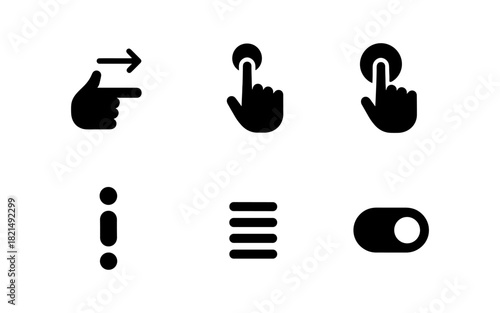 Minimalist touchscreen gesture icons for user interface design