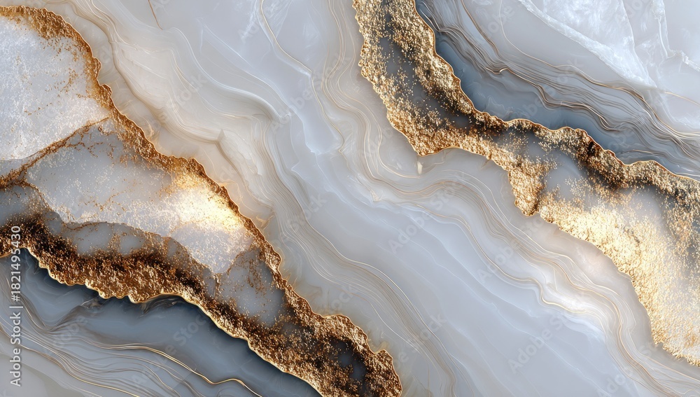 Fototapeta premium Abstract marble with gold accents. Elegant and flowing design