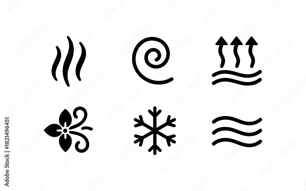 Obraz premium Diverse minimalist icons representing natural elements and patterns