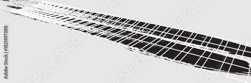 Tire treker background for rally, drift, motocross, offroad and other automotive and motorbike sports. Tire marks are black on a white background. vector