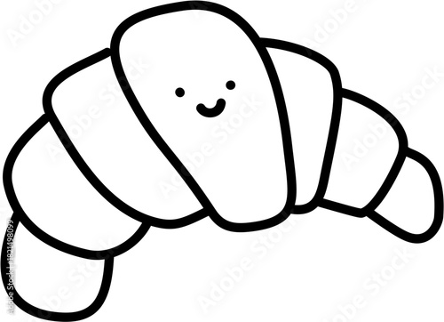 croissant bakery doodle outline 