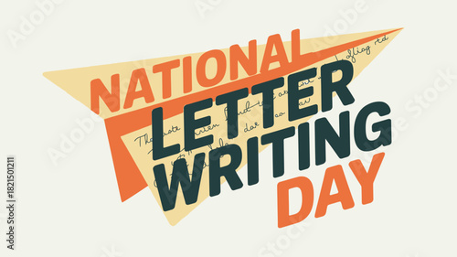National Letter Writing Day with Paper Airplane and Letter Concept