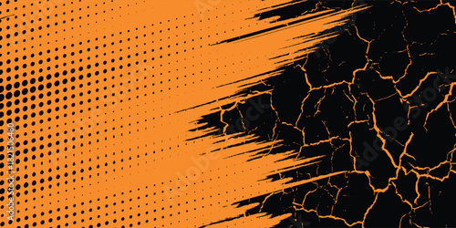 orange black brush Car sticker wrap pattern banner abstract sporty lines black orange color combination grunge brush modern pattern racing motorsport vector design. eps 10
