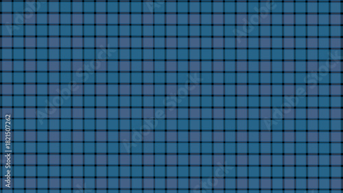 Blue  in the black plaid fabric texture background. Seamless pattern checkered wallpaper.	