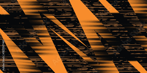 orange black brush Car sticker wrap pattern banner. illustration.