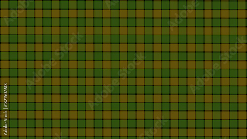 Green and yellow in the black plaid fabric texture background. Seamless pattern checkered wallpaper