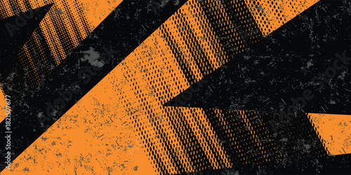 orange black brush Car sticker wrap pattern. vector