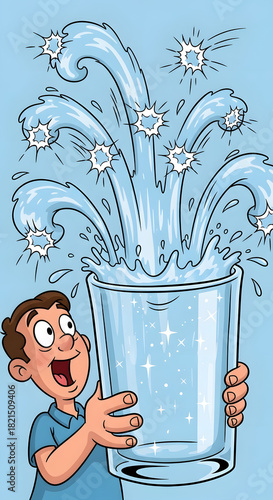 man with fresh water