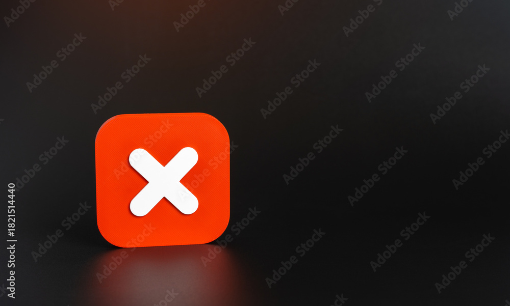 Obraz premium Red cancel sign. Denial or prohibition. Warnings, access restrictions, risk alerts and system errors. Safety instructions and regulatory messaging.