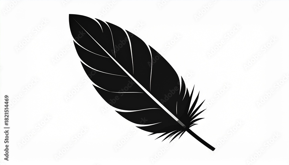 Obraz premium Elegant Quill Minimalist Feather Illustration for Creative Design Projects